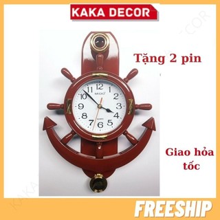  Đồng Hồ Quả Lắc Treo Tường Mỏ Neo Giả Gỗ Mẫu Mới đồng hồ decor trang trí tường 