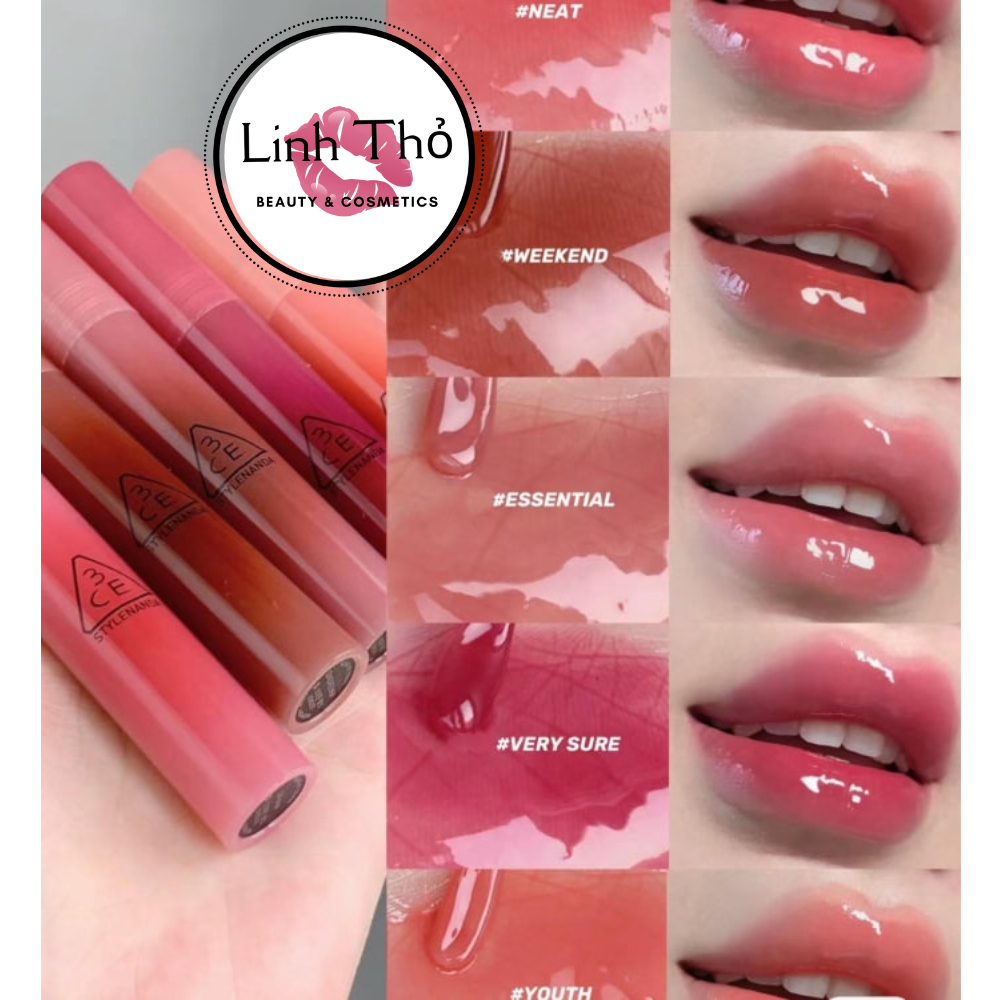 Son Tint Bóng 3CE Drop Glow Gel Weekend -Very Sure -  Blur Water Tint LAYDOWN