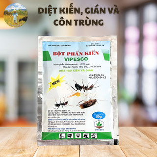 Bột phấn kiến VIPESCO - Trừ kiến, gián và côn trùng - Gói 50gr