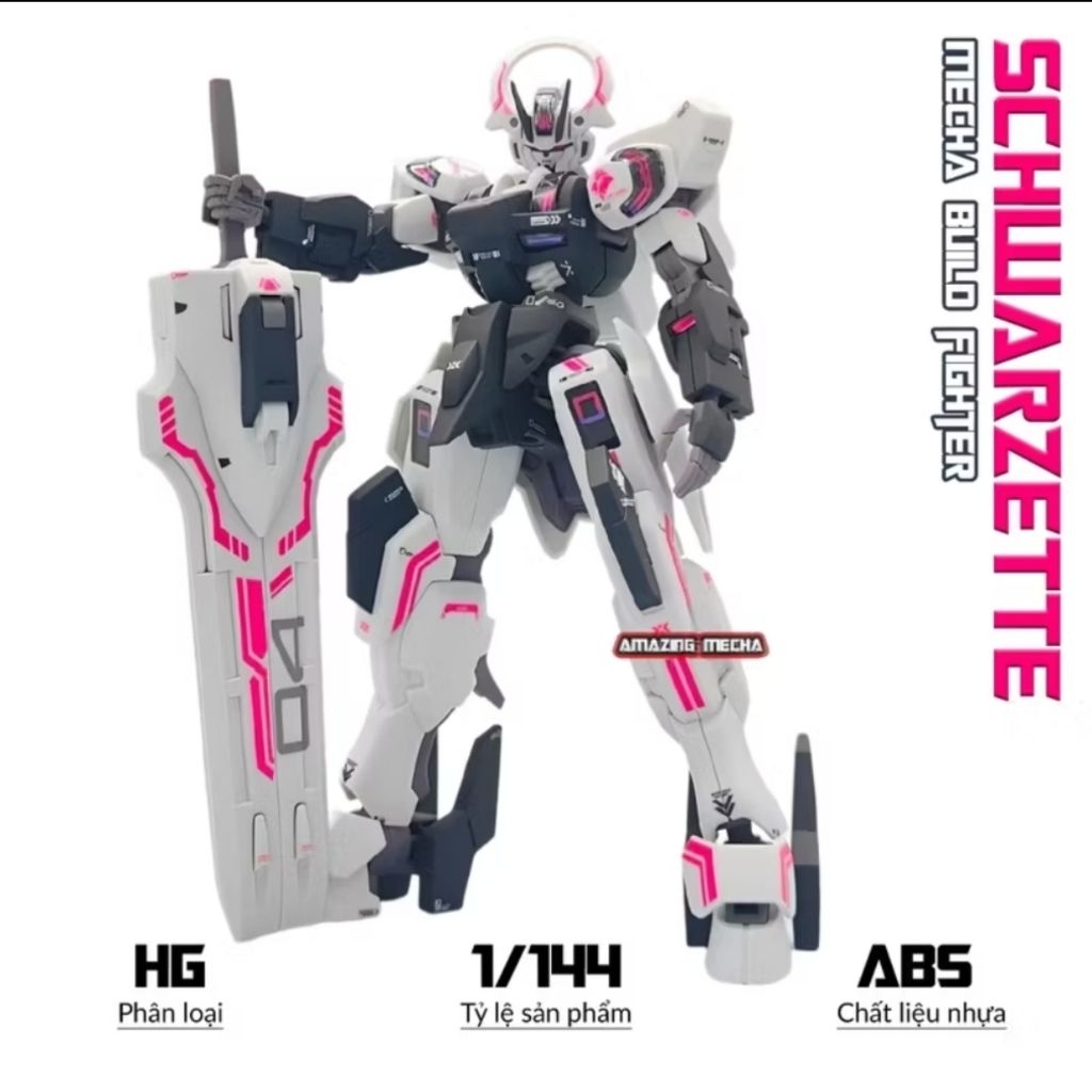 Metal Robot Gundam Schwarzette Lắp sẵn , dán Decal ( nếu có ), JMS