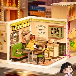🏡 Mô hình nhà búp bê tự lắp ráp bằng gỗ DIY Hồng Kông Quán 🥢🍵