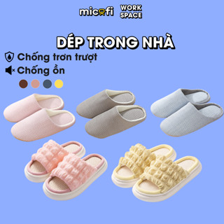  Dép Đi Trong Nhà Micofi Dép Đơn Giản Nữ Êm Mềm Siêu Nhẹ Văn Phòng Cute Bông Màu Hồng Vệ Sinh Tắm Chống Trượt Lê Nam Xốp 