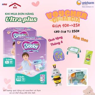 [Quà tặng Bobby] Tã quần Bobby/ Bỉm quần Bobby siêu khô thoáng – M96/L88/XL76/XXL70, size 6kg-22kg