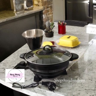 Nồi Lẩu Điện - Chảo Điện Đa Năng Đế Liền An Toàn Tiện Lợi Với 3 Kích cỡ 26, 28, 30cm