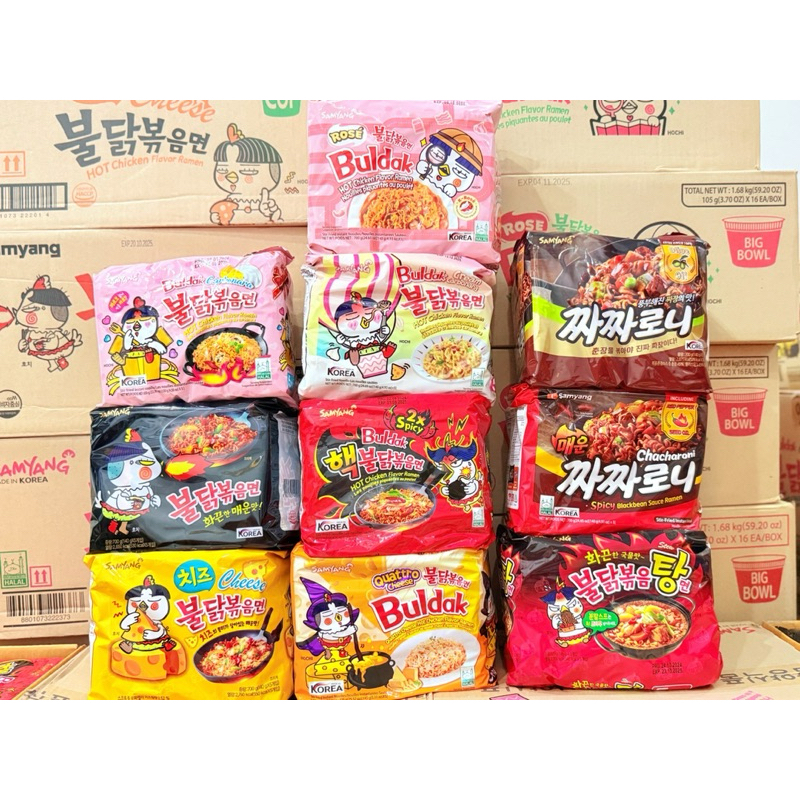[Lẻ gói] - Mì cay Samyang Buldak Hàn Quốc/ Carbonara/ Cream/ Quattro cheese/ Phomai/ Rose/ Tương đen