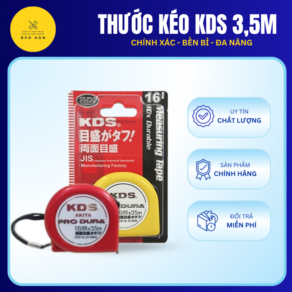 Thước Kéo 3.5m KDS Chính Hãng – Thước Rút Thép Vỏ ABS, Thép Carbon, Siêu Bền Cao Cấp
