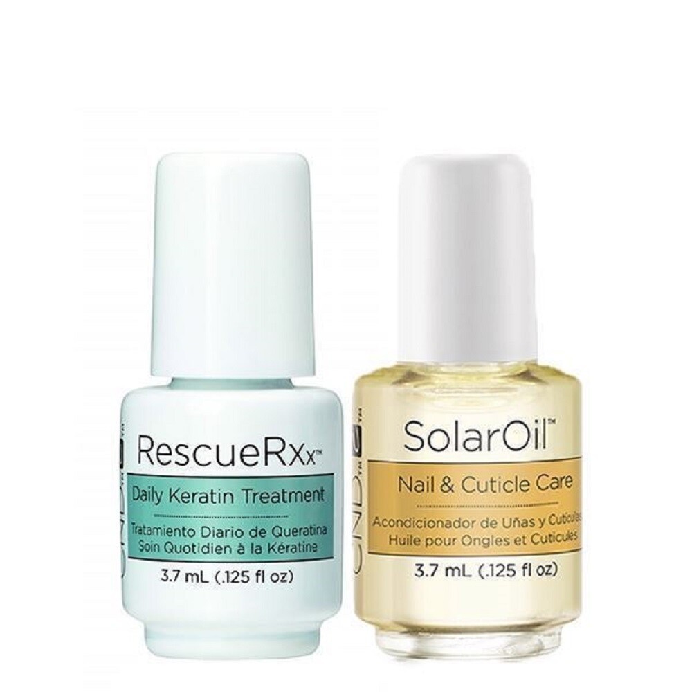 Bộ đôi chăm sóc, dưỡng móng thần thánh CND Solar Oil và Rescue RXx 3.7ml [ TN ]