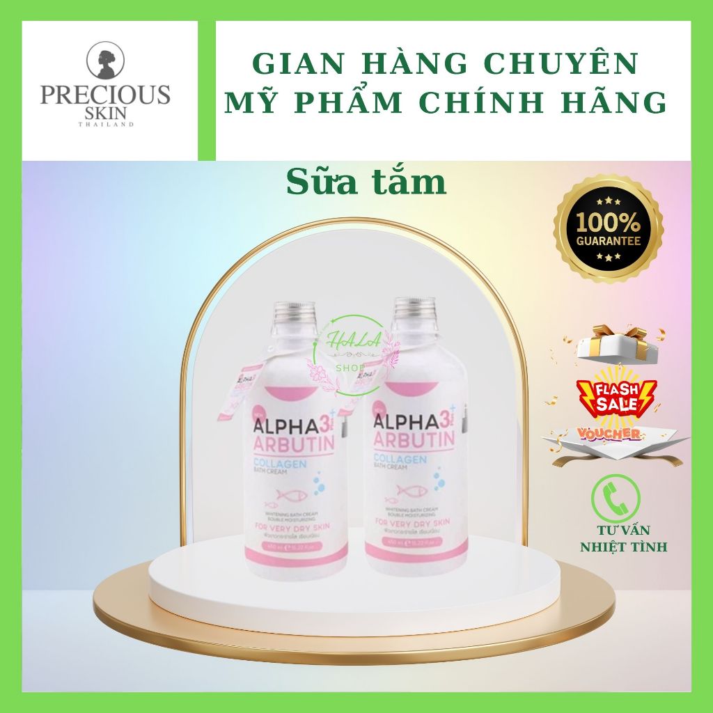 (CHÍNH HÃNG)Sữa Tắm Kích Trắng ALPHA ARBUTIN Chính Hãng Thái Lan 350ml