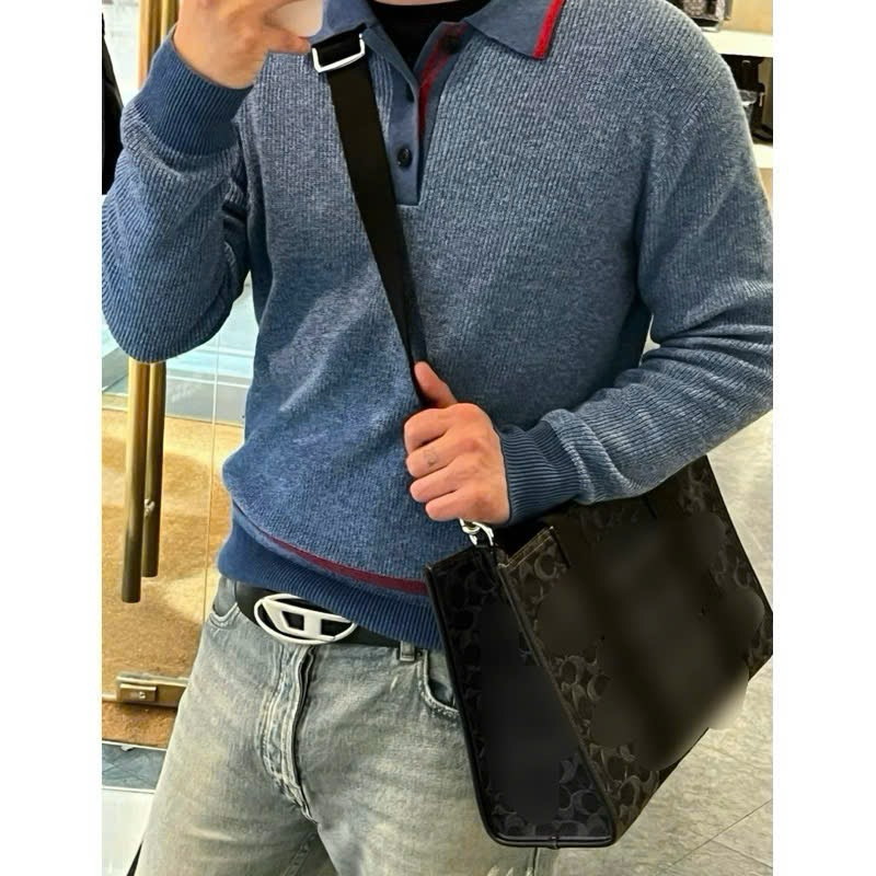 Túi tote nam Smith chất da phối denim cực chất