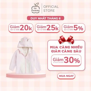 Áo Khoác Fur La Pomme phối màu tai gấu - Hồng