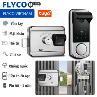2025 Khóa Cổng Cửa Thông Minh Vân Tay Điện Tử Flyco - BH 1 năm - Phù hợp Cổng Ngoài Trời, Cửa Gỗ, Cửa Sắt, Composite