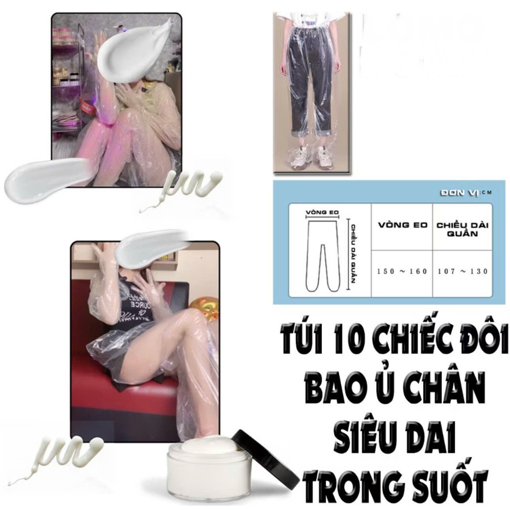 {hcm} Bao ủ tay, ủ chân Dài mặt nạ nilon ủ kem siêu dai trong suốt, chống nước