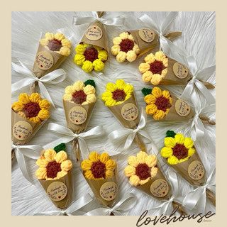  Bó hoa hương dương len xinh xắn làm quà tặng bạn bè tốt nghiệp tặng dịp lễ  12cm  