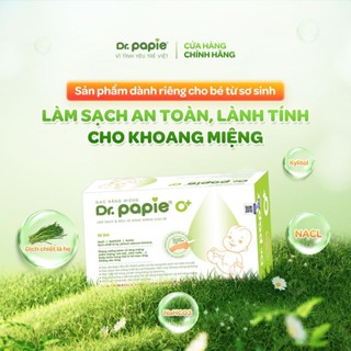  Gạc rơ lưỡi Dr.papie hộp 30 gói diệt khuẩn chống tưa lưỡi hiệu quả cho bé sơ sinh 