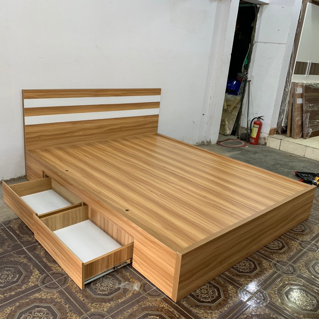 Giường ngủ, giường có hộc kéo đa năng, gỗ MDF, CPX-G28