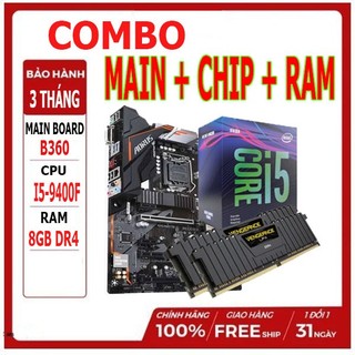 COMBO MAIN B360 I5 9400F RAM 8GB CHƠI GAME LÀM VIỆC