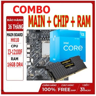 COMBO MAIN H610 CPU I3 12100F RAM 16GB DDR4 3200 NEW BH 36T