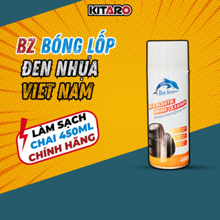Chai xịt phục hồi nhựa nhám và nhựa bóng BZ Tire Plastic Shine 450ml, dưỡng làm đen lốp xe, bóng đẹp
