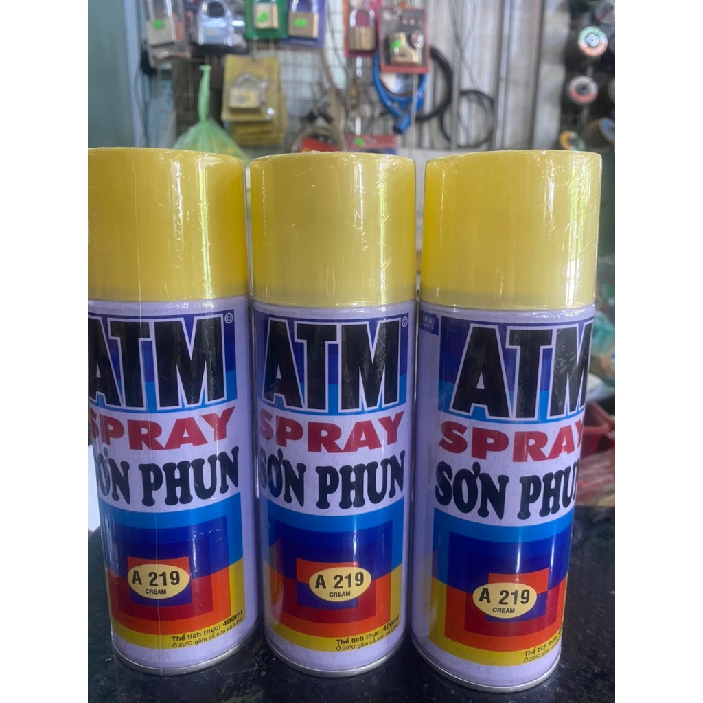 (Chính hãng) 1 THÙNG = 12 CHAI  - Sơn xịt ATM A219 màu vàng nhạt