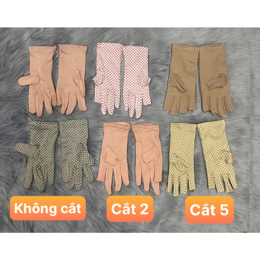 [HCM] Combo 5 đôi găng tay, bao tay LOẠI 1 họa tiết và chấm bi lựa chọn , co giãn, vải cotton thoáng mát