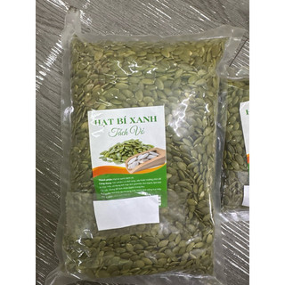 Hạt bí xanh tách vỏ 500gr,1kg- Hạt bí xanh tách vỏ chưa rang- Nguyên liệu làm nhân bánh trung thu, kẹo nougat, granola