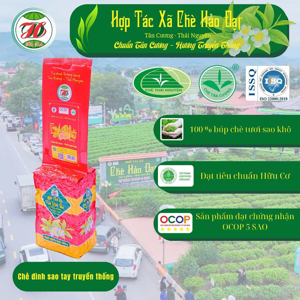 Chè Đinh sao tay truyền thống - HTX chè Hảo Đạt - Tân Cương Thái Nguyên