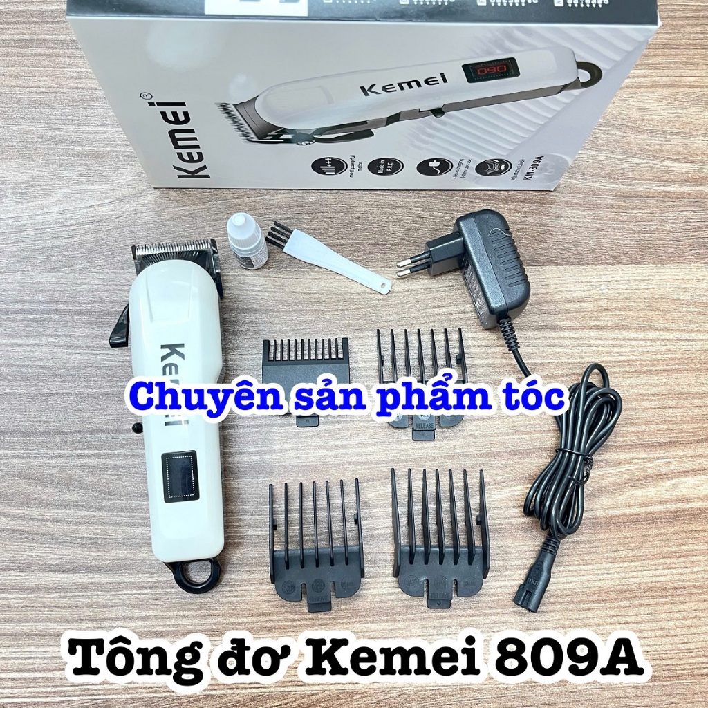 Kemei Tông Đơ Độ Cao Cấp 809A - Tông Đơ Độ 8000 Vòng Pin Lithium-ion 2000mAh Màn Hình LCD Hiển Thị L