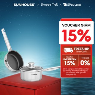 [Độc quyền Shopee] Bộ chảo quánh inox Baby Sunhouse SHG520-14 đáy từ - Đường kính 14cm - Phù hợp mọi loại bếp