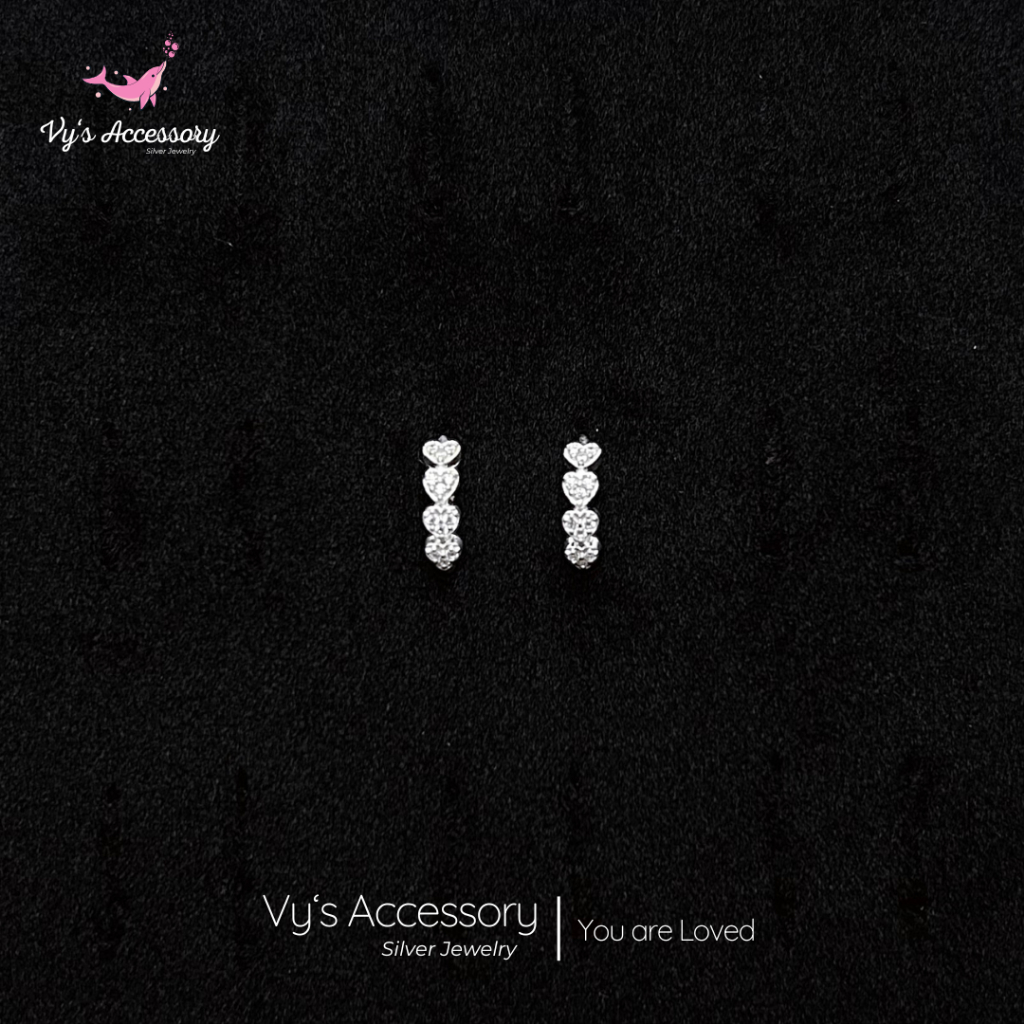 Khuyên tai bạc trái tim đáng yêu Vy's Accessory BG65