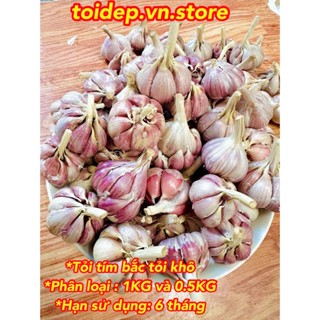 Siêu rẻ #1KG tỏi tím bắc loại 2 củ to chắc rất thơm màu tím đẹp(tỏi khô,hành tím khô,hành tăm,gừng)