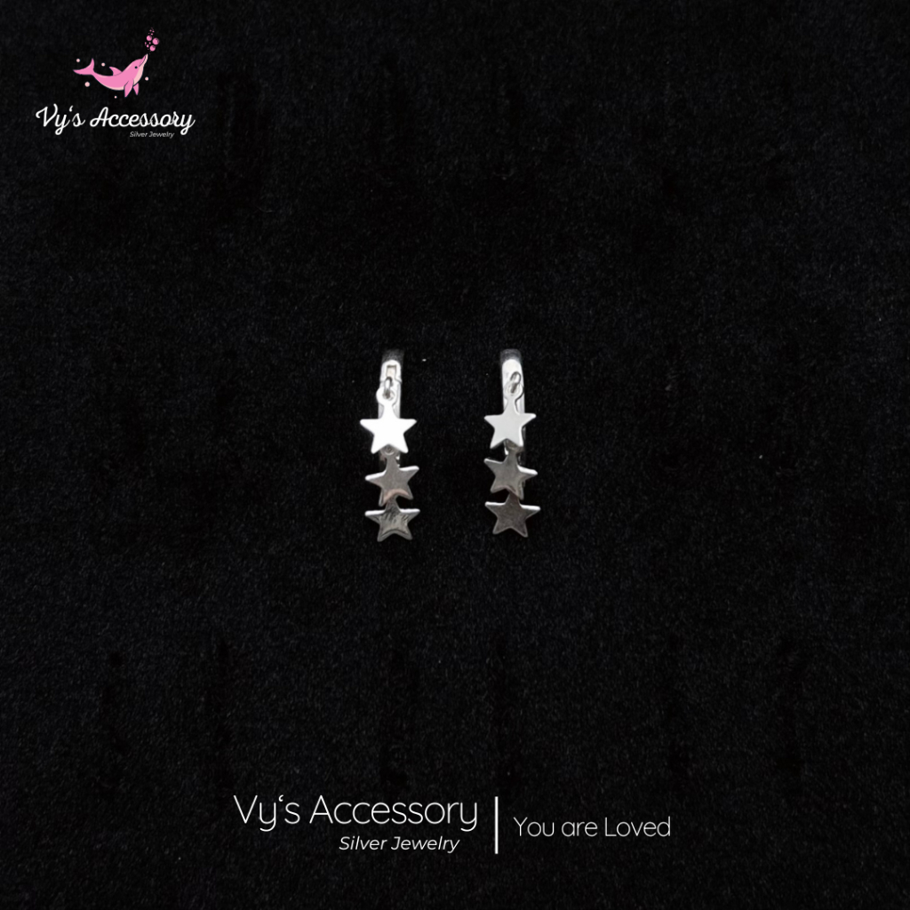 Khuyên tai ngôi sao trơn lấp lánh Vy's Accessory BG03