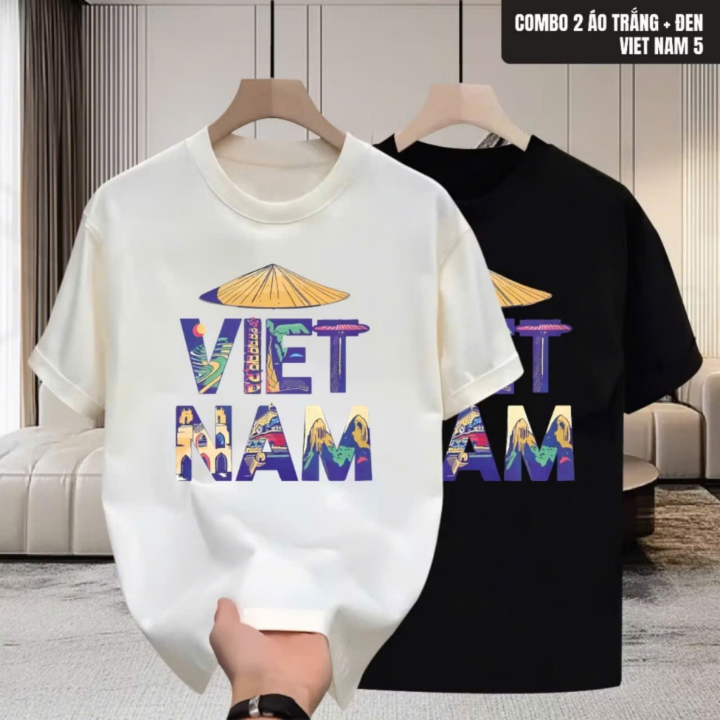 Áo thun Cổ tròn Tee shirt VIETNAM5 form Unisex nam nữ, chất liệu cao cấp, phong cách trẻ trung