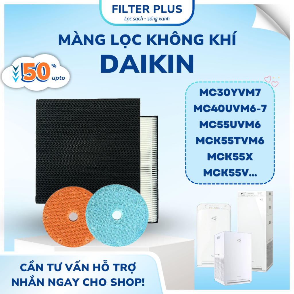 Màng lọc không khí Daikin: MC30YVM7, MC40UVM6-7, MC55UVM6, MCQ30ZVM7, MCK55TVM6, MCK55X, MCK55V, ACK