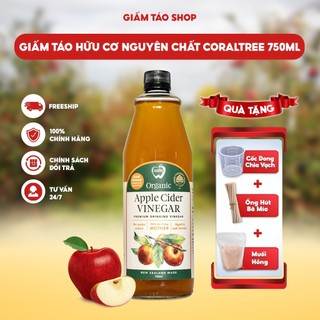 Giấm Táo Shop | Giấm Táo Hữu Cơ CoralTree 750ml No1 New Zealand - Nguyên chất không pha nước - Thơm Chua nhẹ