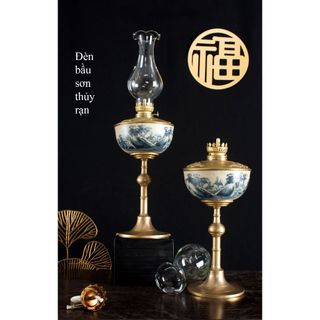 Đèn dầu men rạn cổ gốm sứ Bát Tràng cao cấp (chiếc)