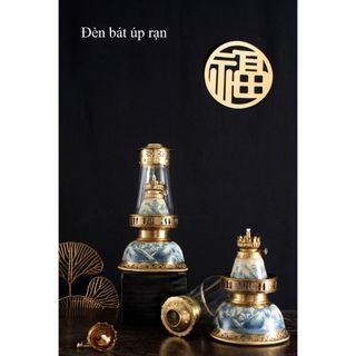 Đèn dầu men rạn cổ gốm sứ Bát Tràng cao cấp (chiếc)