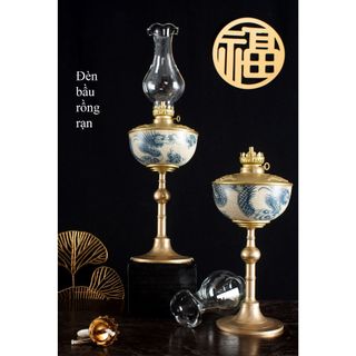 Đèn dầu men rạn cổ gốm sứ Bát Tràng cao cấp (chiếc)