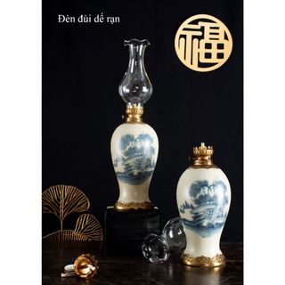 Đèn dầu men rạn cổ gốm sứ Bát Tràng cao cấp (chiếc)