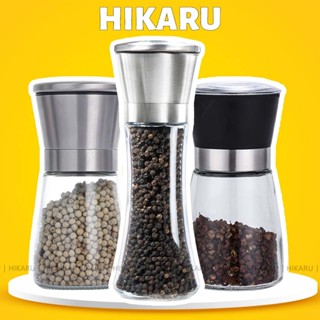  Dụng Cụ Xay Tiêu Cầm Tay Nắp Inox 304 Chống Han Gỉ HIKARU Dáng Bầu & Cao Xay Nhuyễn Hạt DT240600101 