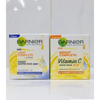[18ml] Kem dưỡng sáng da ban ngày Garnier Light Complete VitaminC- kem dưỡng da Garnier ban đêm Light Comp Sleeping Mask