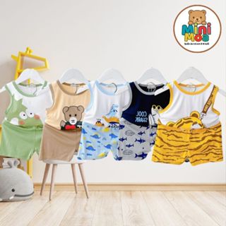 Bộ Ba Lỗ Trẻ Em Minky Mom – Thun Lạnh Mềm Mát Cho Bé Trai Gái 8–27Kg | BL-IN69