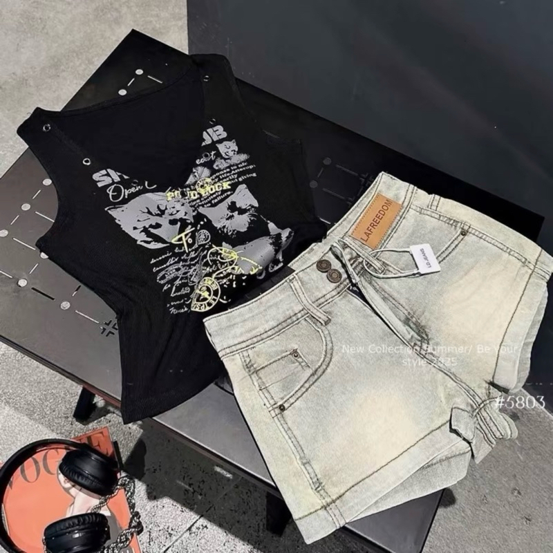 Quần Đùi Nữ Dáng Ngắn Form Chữ A Tag Da Quần Short Nữ Lưng Cao Hách Dáng chất Liệu Jeans Mềm Co Giãn Phong Cách Hàn Quốc | BigBuy360 - bigbuy360.vn