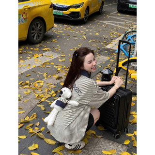 Áo polo nữ kẻ thêu xù 13de kèm gấu from thụng unisex tay lỡ trẻ trung năng động - Áo Polo Đính gấu sau lưng siêu đẹp