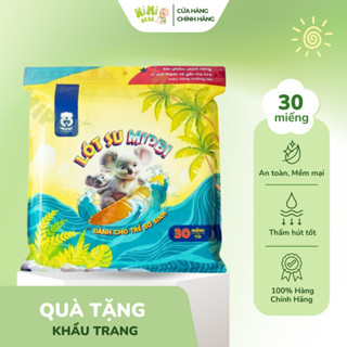  Lót Su Mipbi Gói 30 Miếng Miếng Lót Sơ Sinh Tấm Lót Chống Thấm Cho Bé   Kích thước 22 x 22 cm  - CÓ QUÀ TẶNG 