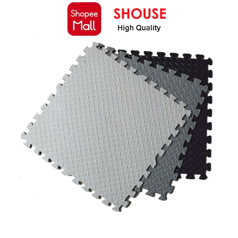Thảm Xốp Ghép lót sàn 30x30 cm Shouse tấm trải miếng dày gấp gọn xpe vân gỗ an toàn chống trượt