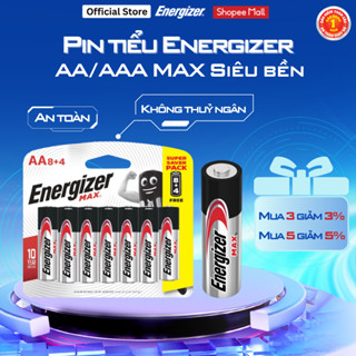 Pin tiểu AA - AAA Energizer Max, Pin 2A/3A An toàn không thuỷ ngân, Siêu Bền - Hàng Chính Hãng