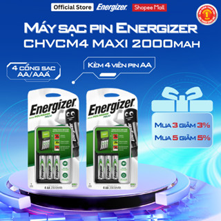 Máy sạc pin tiểu Energizer CHVCM4 MAXI - Có 4 cổng sạc AA-AAA, kèm 4 viên pin sạc AA 2000mAh - Bảo hành 30 ngày, 1 đổi 1