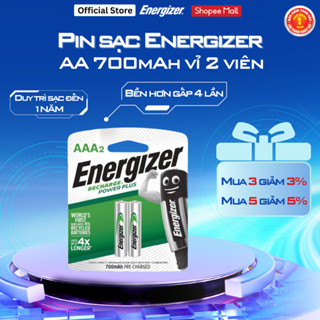 Pin sạc Energizer  Powerplus AAA 700mAh NH12 RP2 - vỉ 2 viên  - Hàng chính hãng