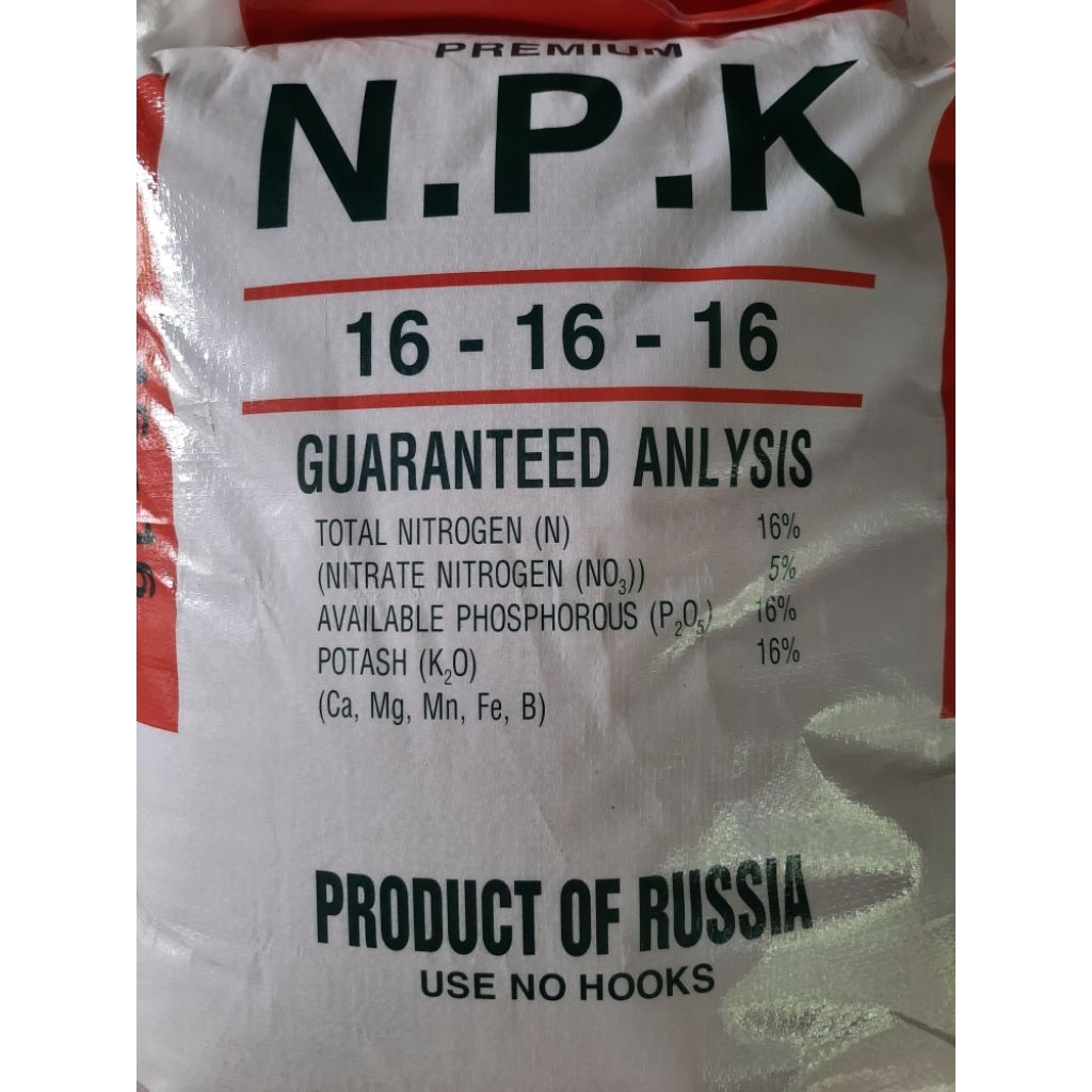 Bao 25kg NPK 16-16-16+TE(nhập khẩu Nga)Công nghệ tháp cao