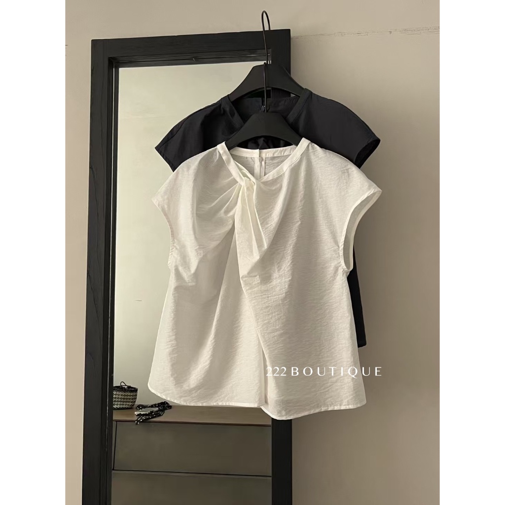 Áo smi basic cổ tròn lụa feel blessed 16175